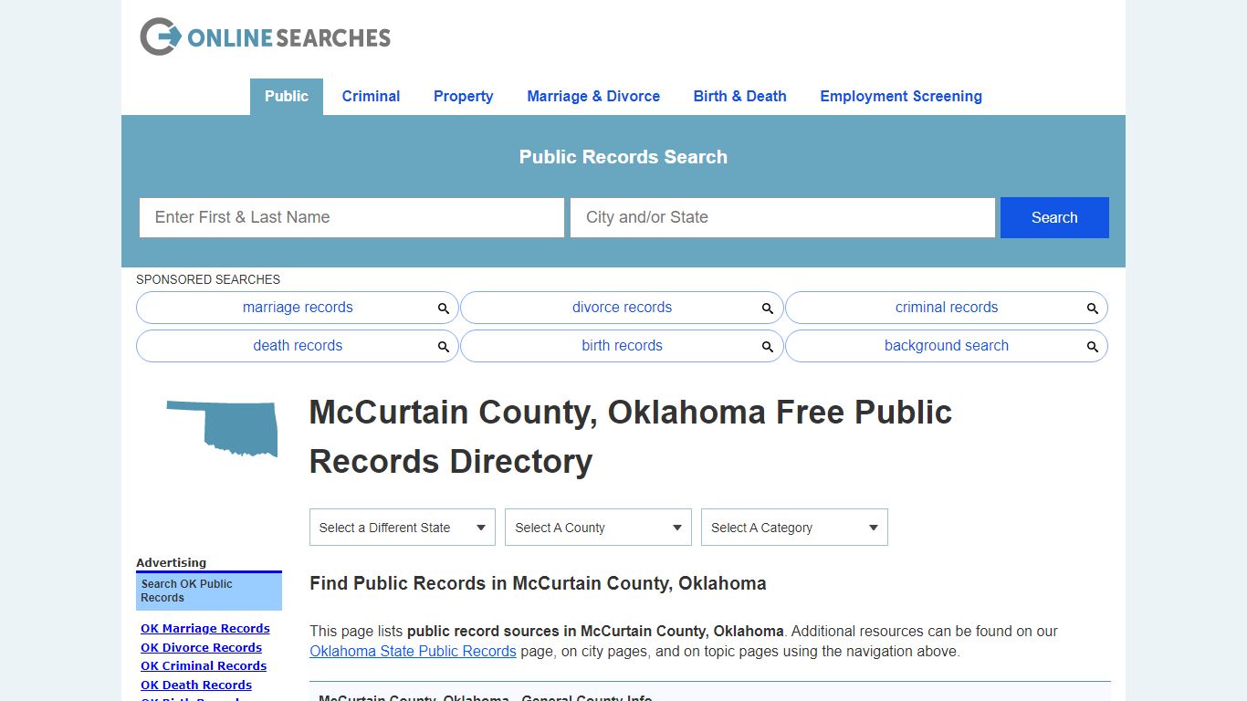 McCurtain County, Oklahoma Public Records Directory