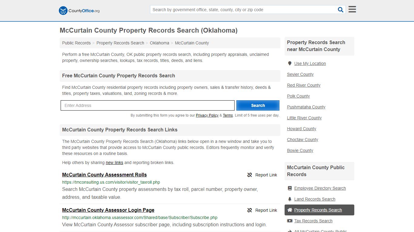 Property Records Search - McCurtain County, OK ...